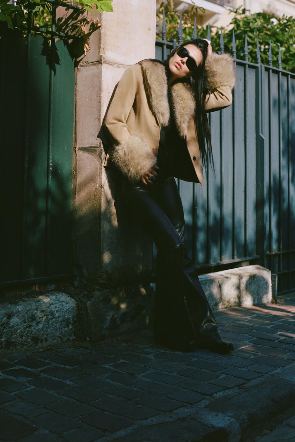 Izara Fur Suede Coat