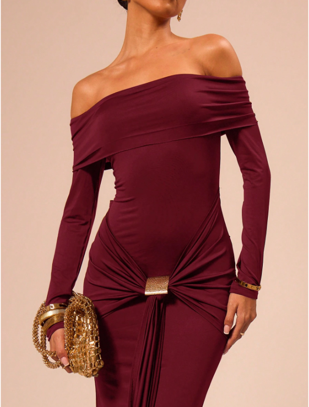 WINE RED MAXI DRESS