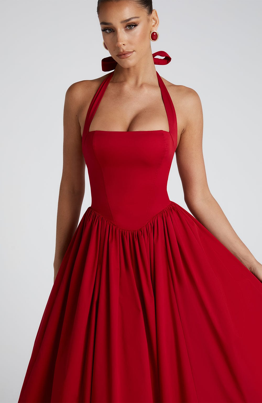 RED MIDI DRESS