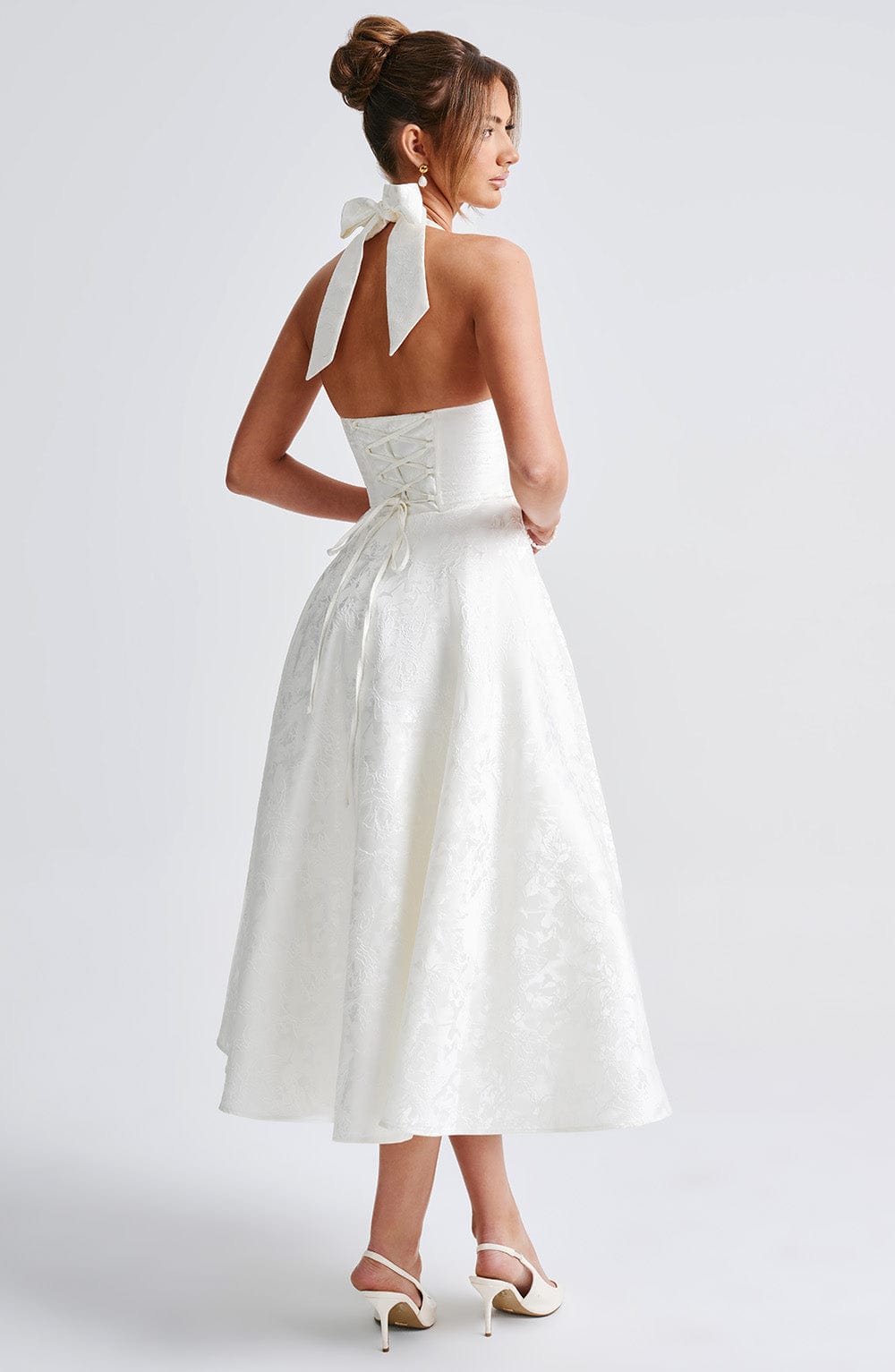 WHITE WEDDING MIDI DRESS