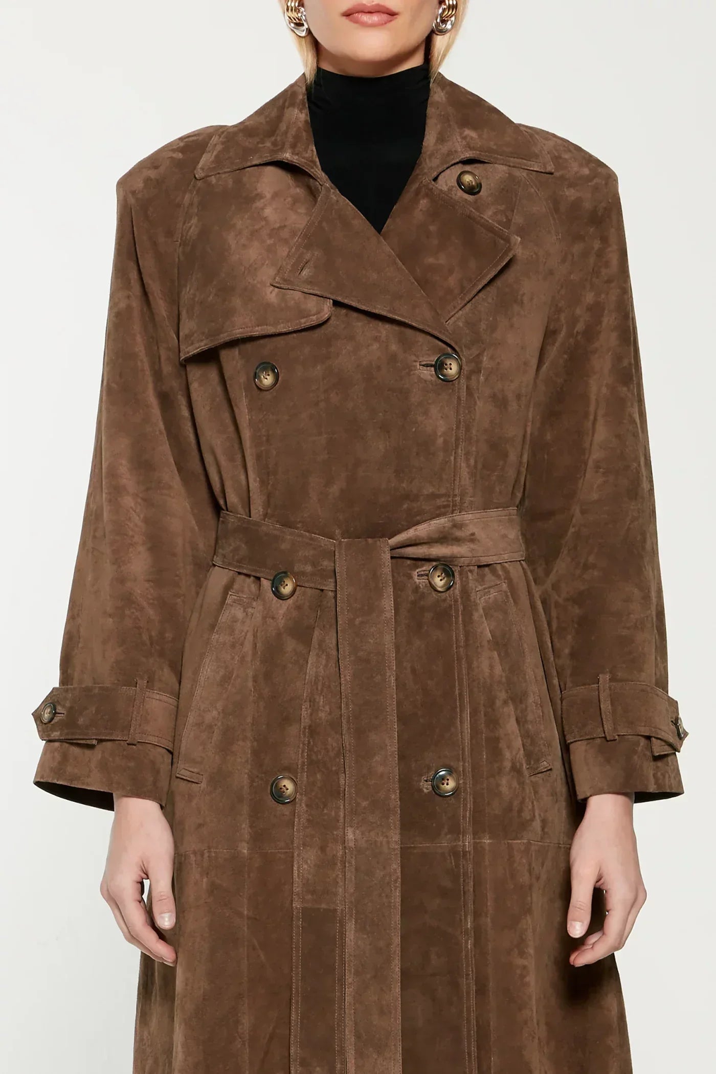 BROWN SUEDE TRENCH COAT