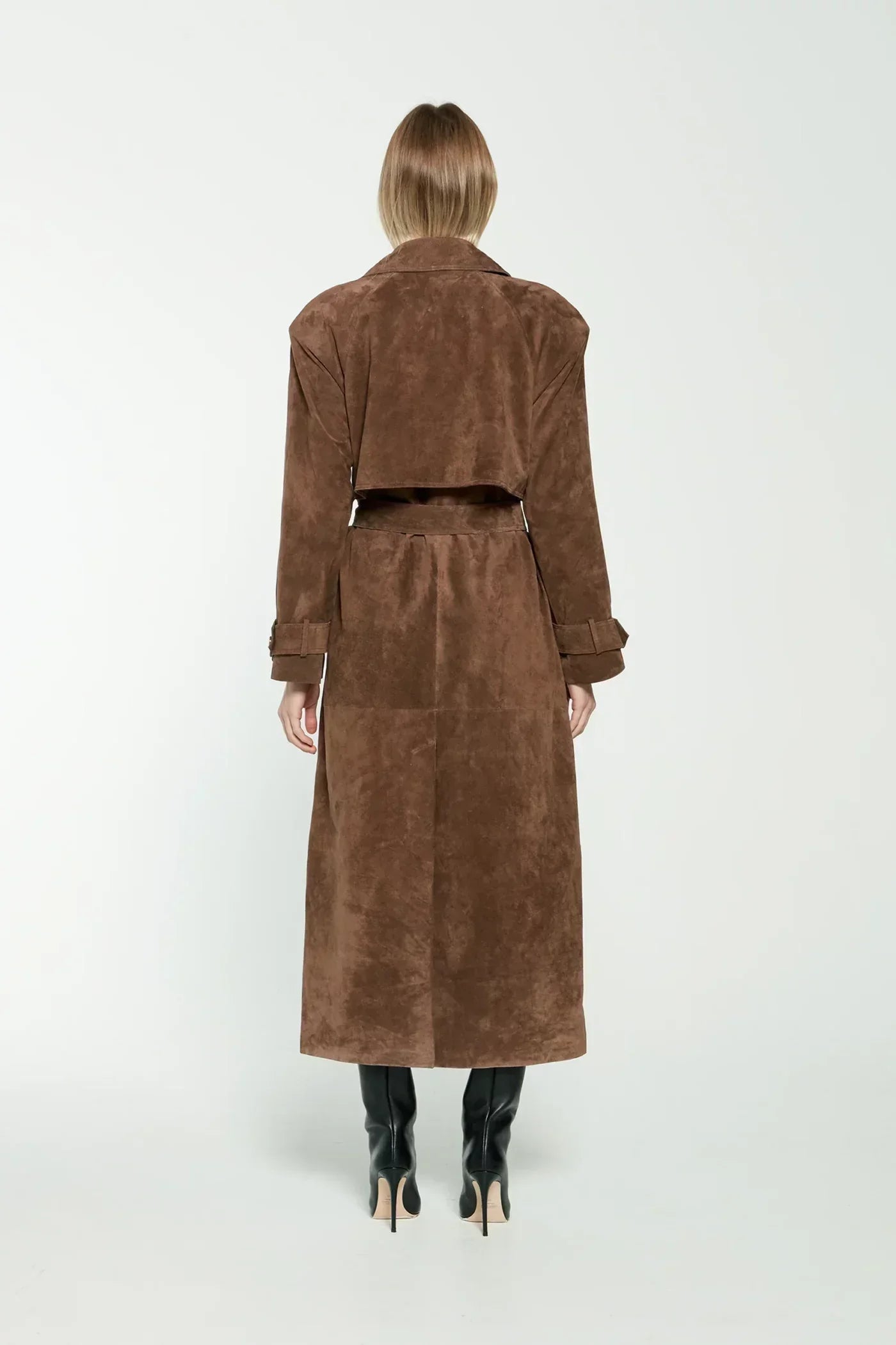 BROWN SUEDE TRENCH COAT
