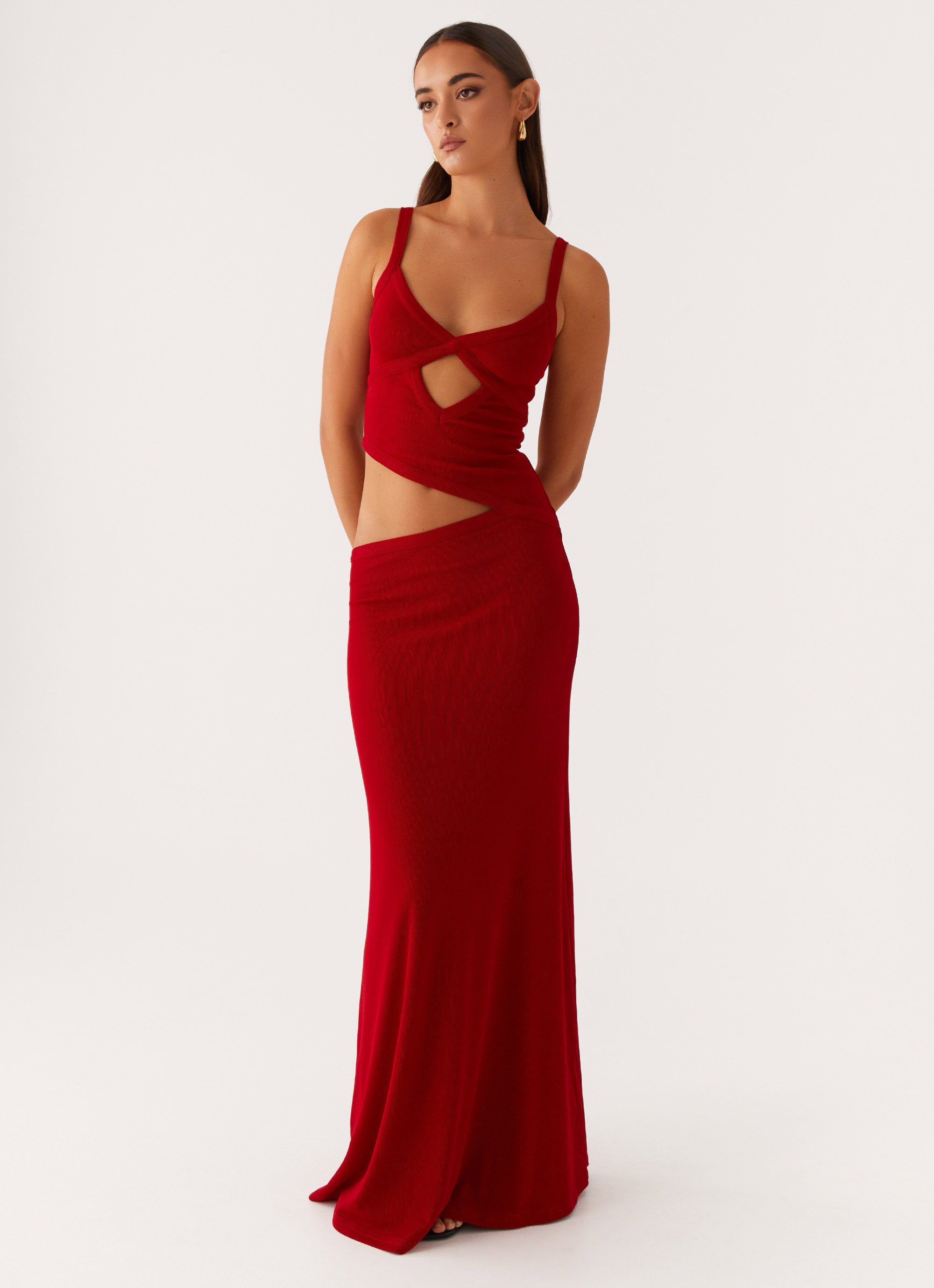 RED MAXI DRESS