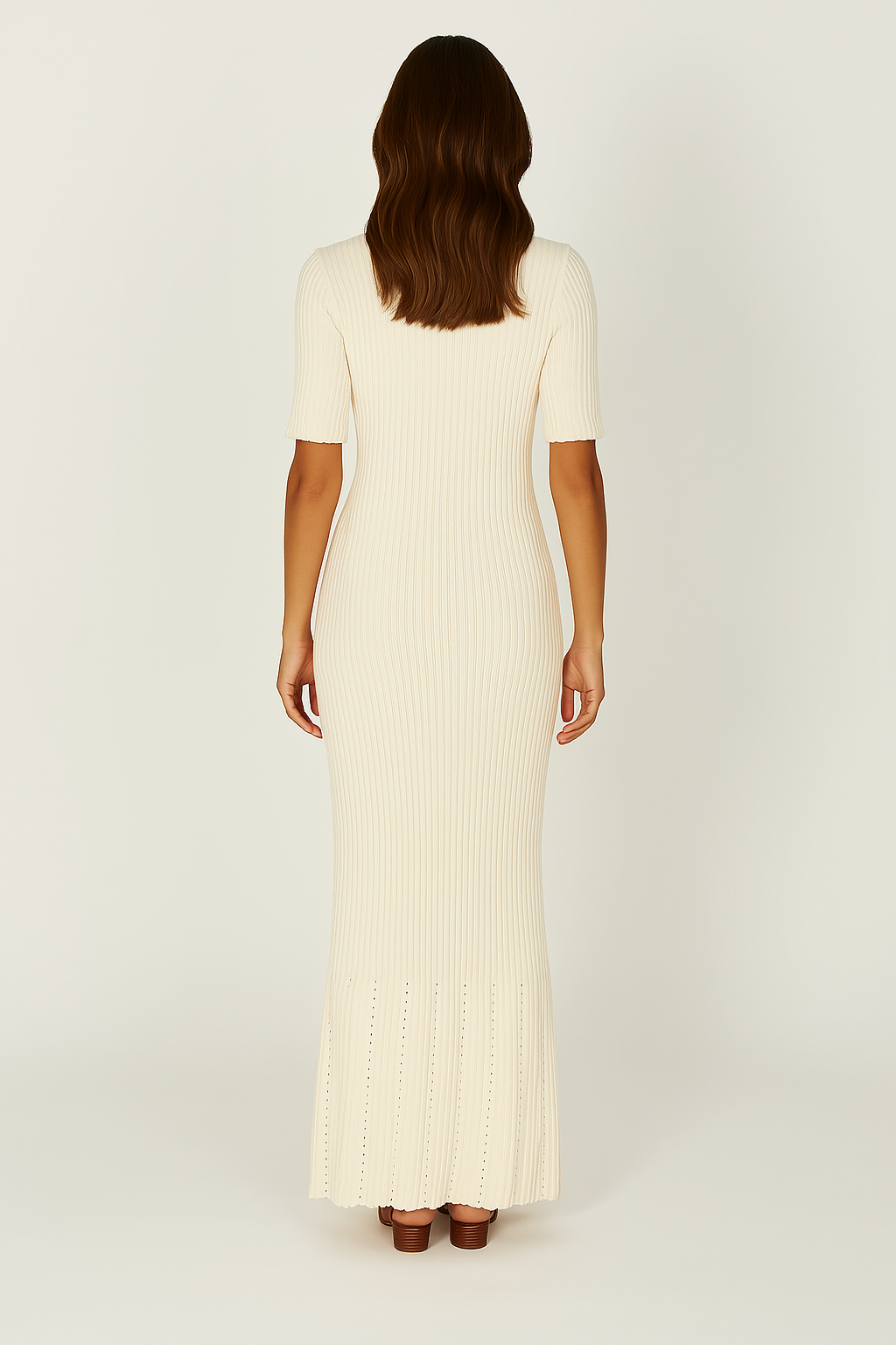 WHITE KNIT MAXI DRESS