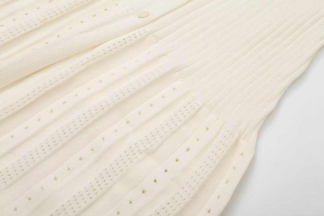 WHITE KNIT MAXI DRESS