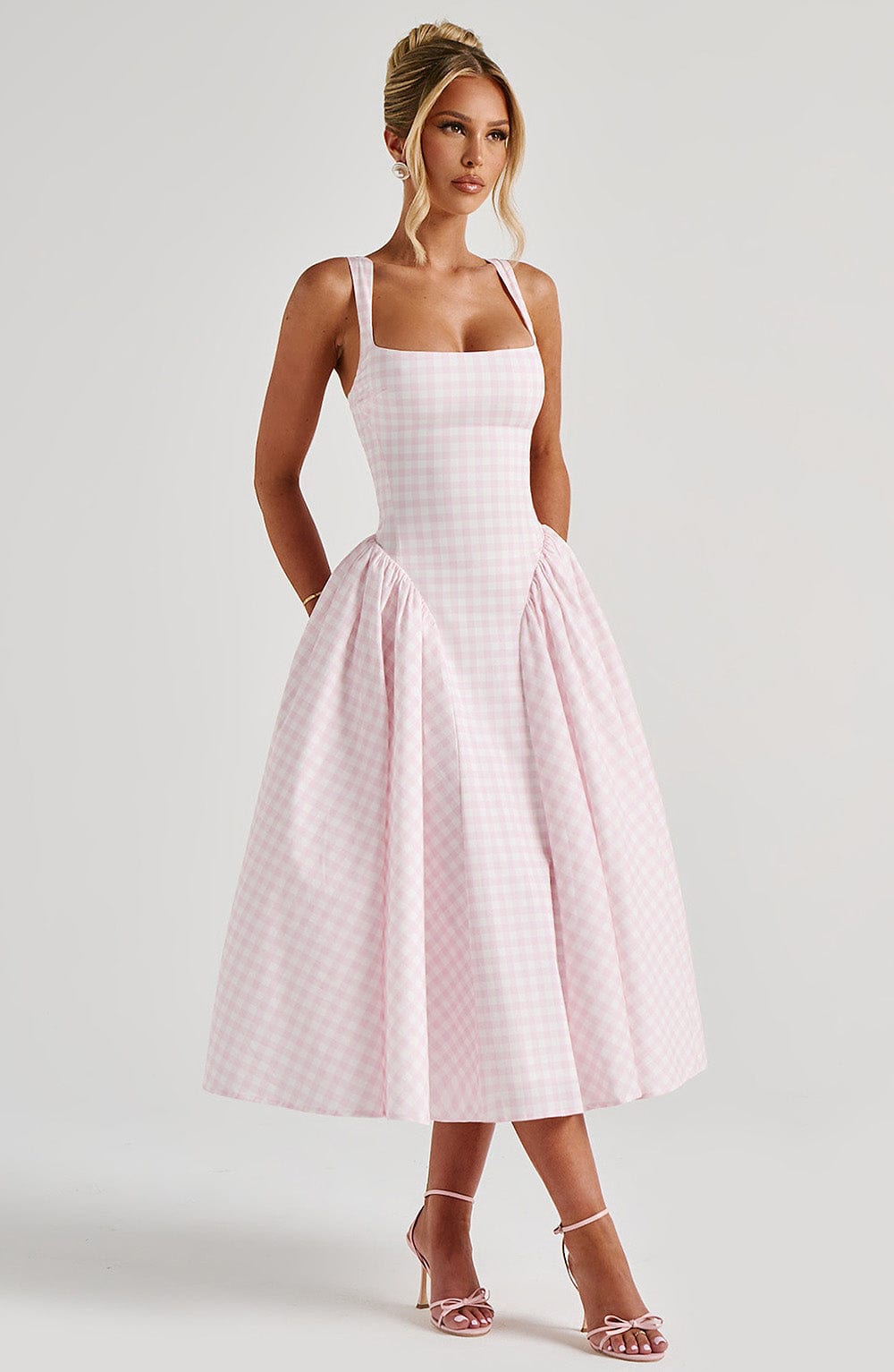 PINK PICKNICK MIDI DRESS
