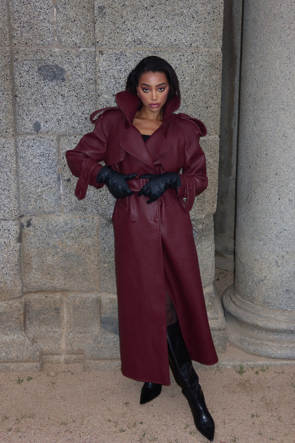 Caroline Leather Trenchcoat