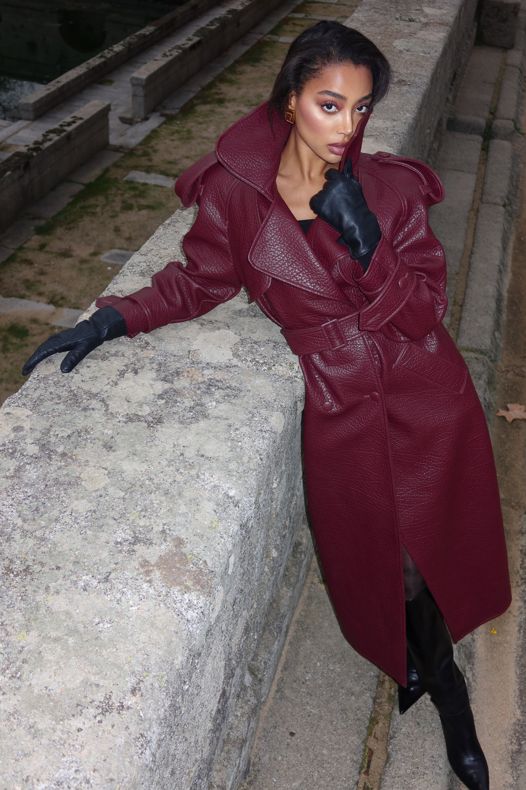 Caroline Leather Trenchcoat