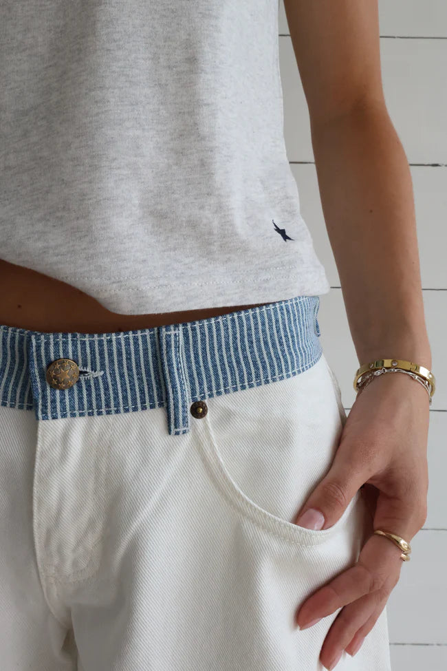 Milly Striped Relaxed Jeans