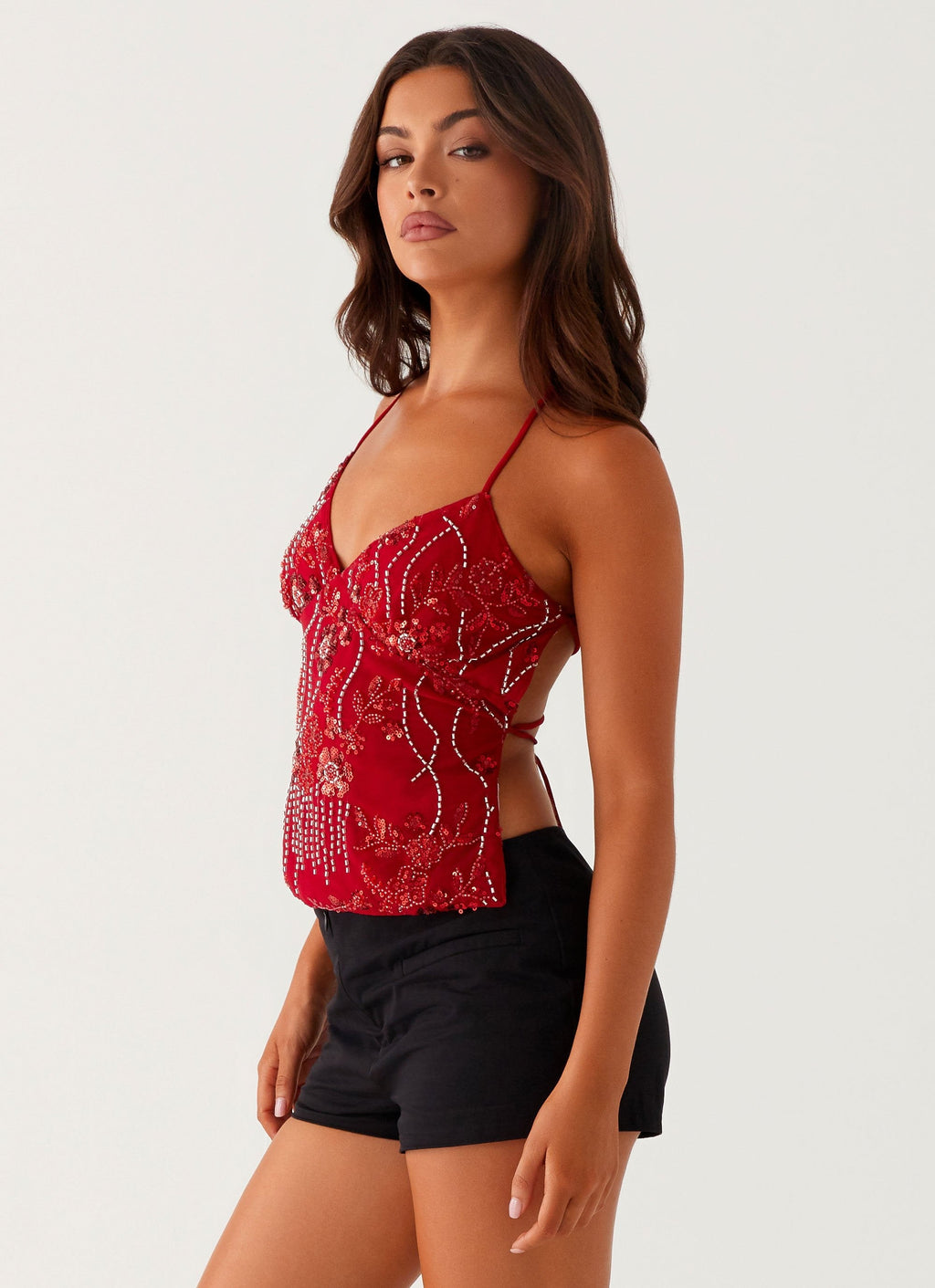 RED SEQUIN TOP