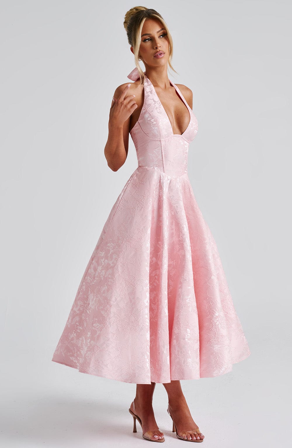 PINK WEDDING MIDI DRESS