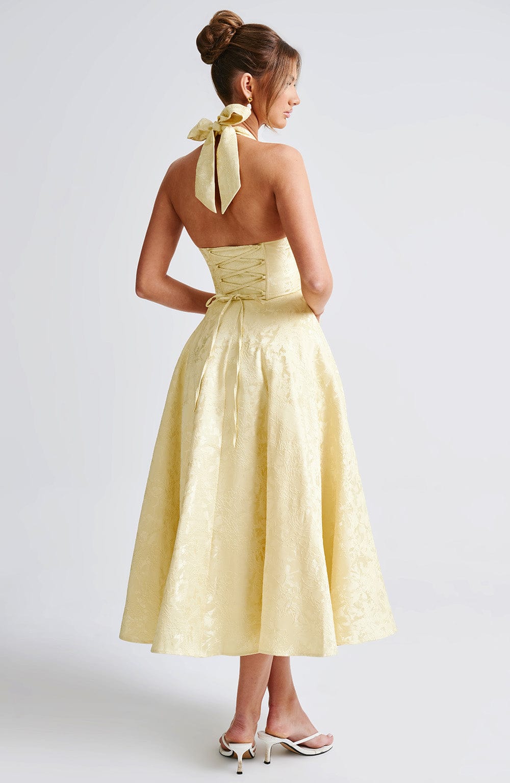 BUTTER YELLOW WEDDING MIDI DRESS