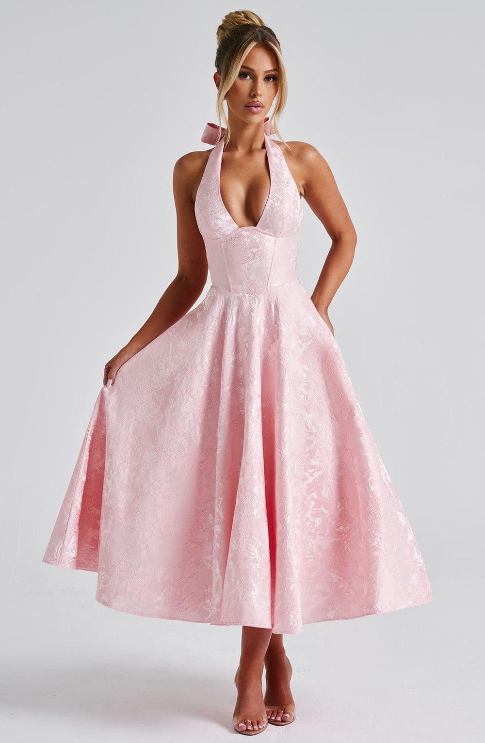 PINK WEDDING MIDI DRESS