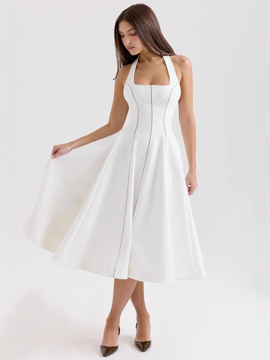 WHITE MIDI DRESS