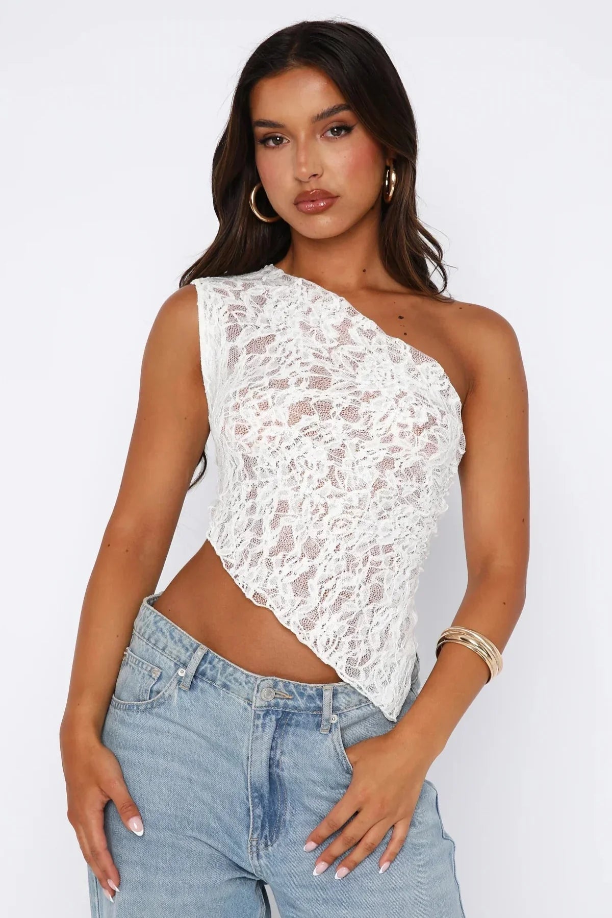 WHITE LACE TOP