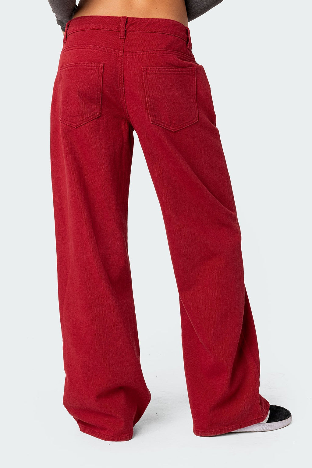 RED LOW RISE JEANS