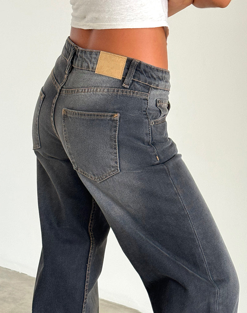 GREY LOW RISE JEANS