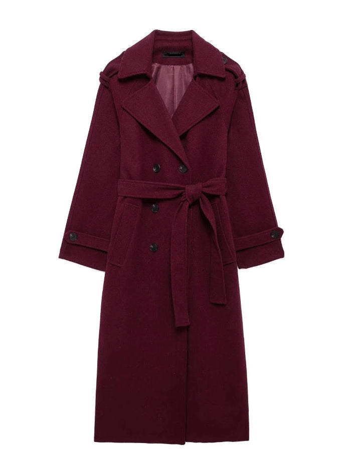 Holly Winter Trench Red