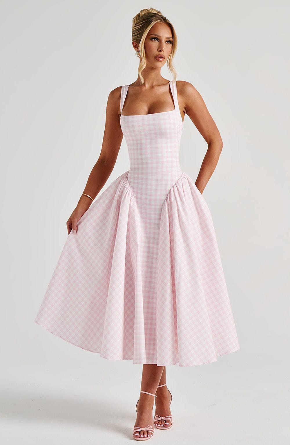 PINK PICKNICK MIDI DRESS