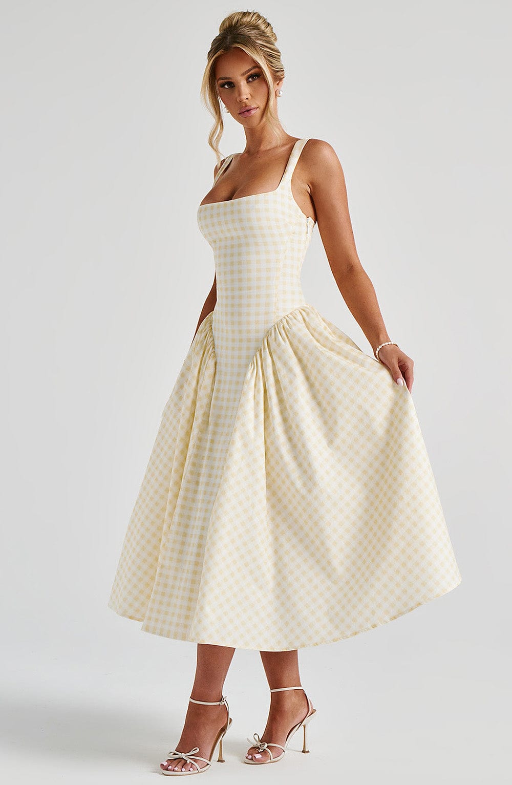 BUTTER YELLOW PICKNICK MIDI DRESS