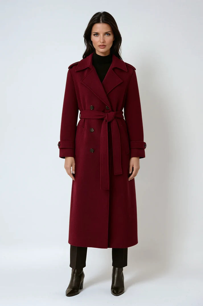 Holly Winter Trench Red